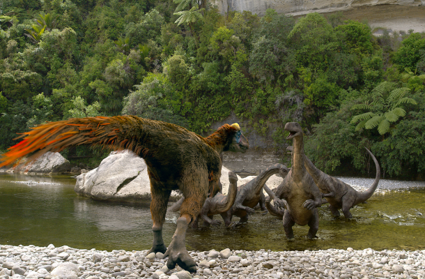 Útočící dinosaurus cryolophosaurus