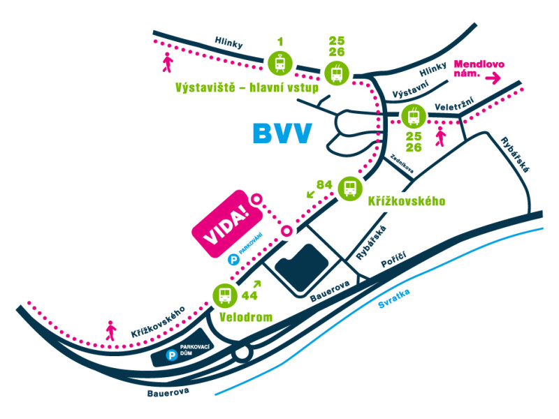 Mapa dostupnosti našeho science centra – MHD