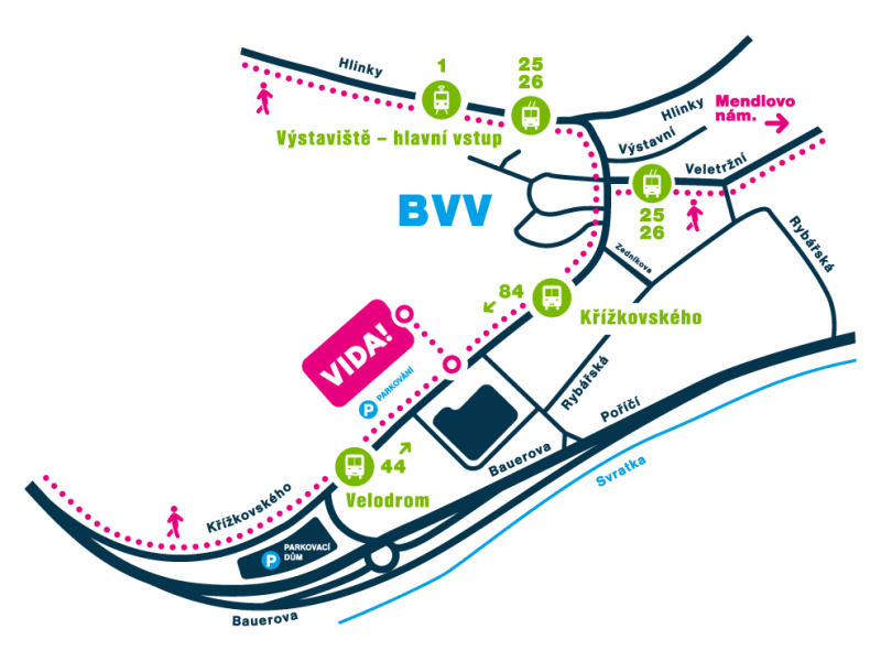 Mapa dostupnosti našeho science centra – autem